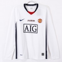 Manchester United FC Men Away Champions League Long Sleeve Retro Soccer Jersey 2008