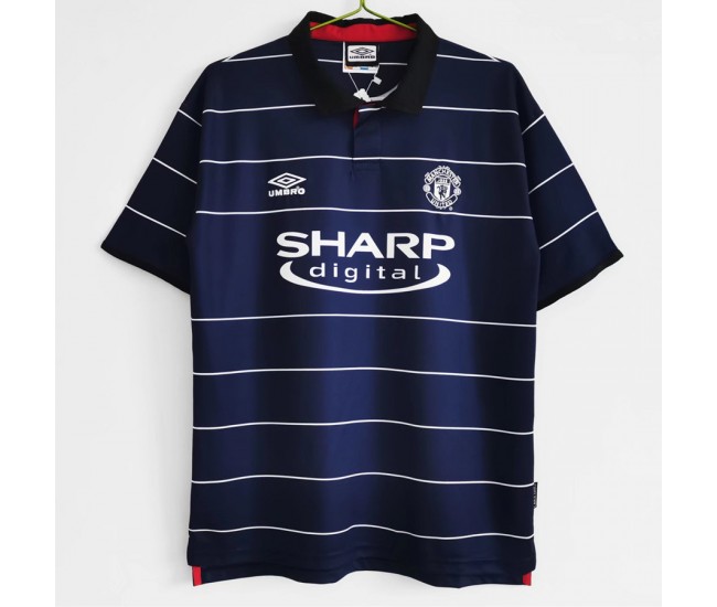 Manchester United FC Men Away Retro Soccer Jersey 1999
