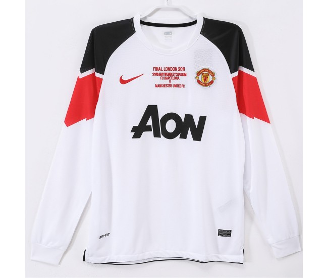 Manchester United FC Men Away Long Sleeve Retro Soccer Jersey 2010