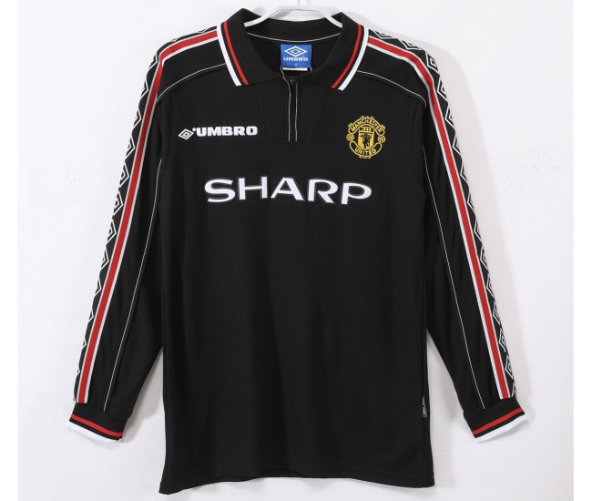 Manchester United FC Men Commemorative Long Sleeve Retro Soccer Jersey 1998 Manchester United FC Men Commemorative Long Sleeve Retro Soccer Jersey 1998