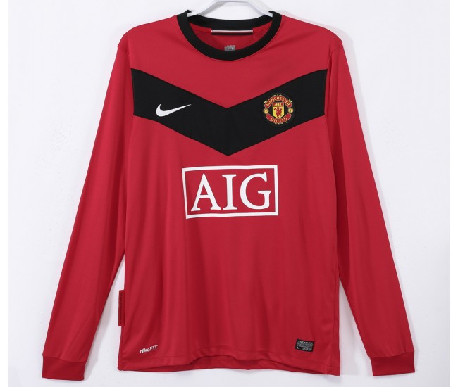 Manchester United FC Men Home Long Sleeve Retro Soccer Jersey 2009