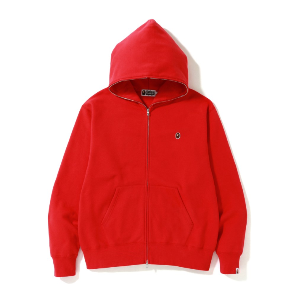 Bape Relaxed One Point zip hoodie Bright Red