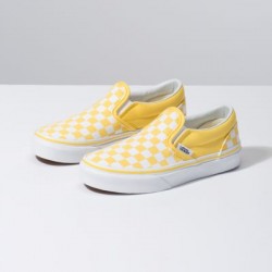 Vans Kids Shoes Kids Checkerboard Slip-On Aspen Gold/True White