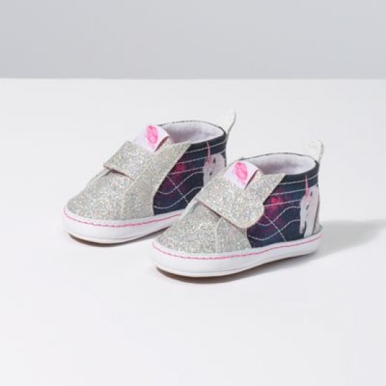 Vans Kids Shoes Infant Digi Unicorn Sk8-Hi Crib Black/True White