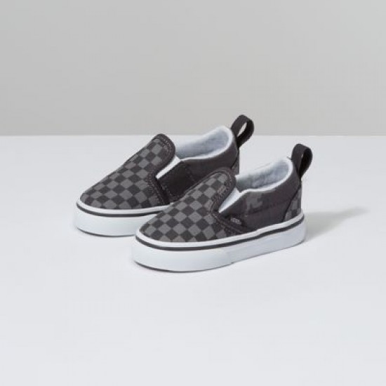 Vans Kids Shoes Toddler Tonal Checkerboard Slip-On V Obsidian/Camo