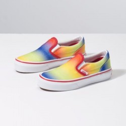 Vans Kids Shoes Kids Rainbow Glitter Slip-On Racing Red/True White