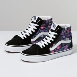 Vans Women Shoes Warped Floral Sk8-Hi Black/True White