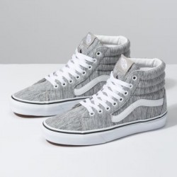 Vans Women Shoes Rib Knit Sk8-Hi Gray/True White
