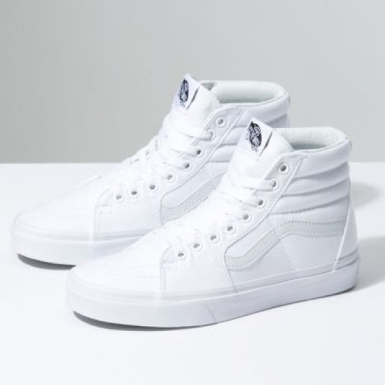 Vans Men Shoes Canvas Sk8-Hi True White