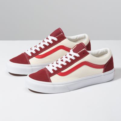 vans cream and red