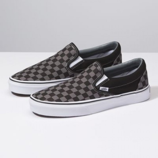 Vans Women Shoes Checkerboard Slip-On Black/Pewter Check