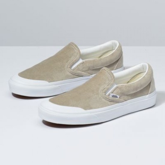 Vans Women Shoes Velvet Slip-On TC Gray/True White