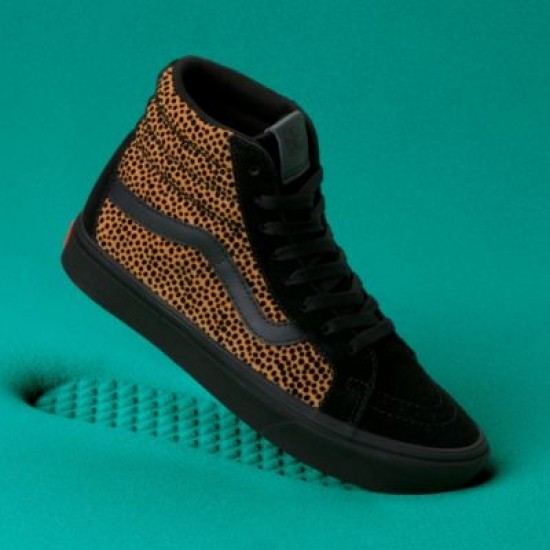 Vans Women Shoes ComfyCush Tiny Cheetah Sk8-Hi Reissue Black