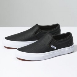 Vans Women Shoes Perf Leather Slip-On Black