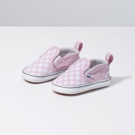 Vans Kids Shoes Infant Checkerboard Slip-On V Crib Lilac Snow/True White