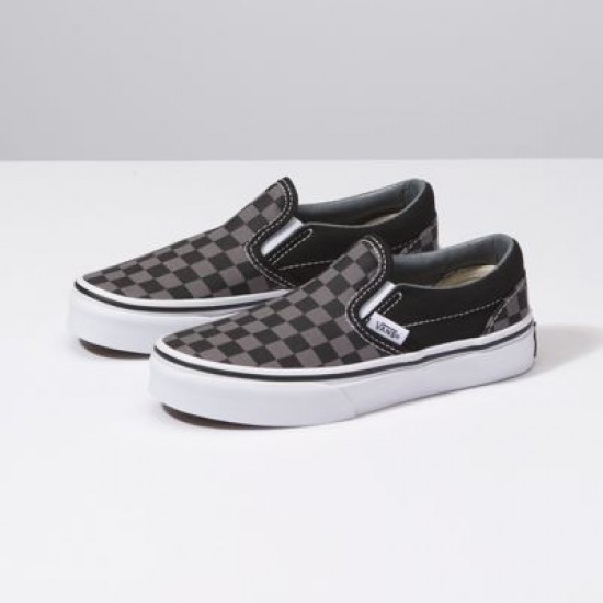 Vans Kids Shoes Kids Checkerboard Slip-On Black/Pewter