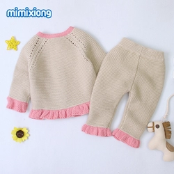 Mimixiong Baby Knitted 2pc Clothing Coat Pants Set 82W449-461