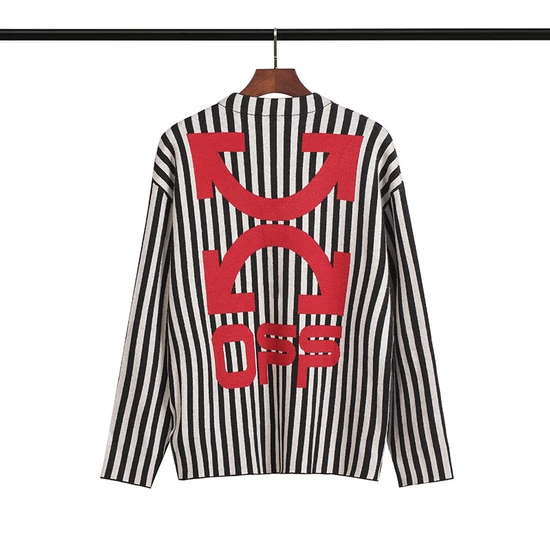 2019 SS OFF-WHITE Black & White Stripes Men's Sweater