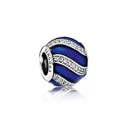 Pandora Adornment, Transparent Royal/Blue Enamel &  Clear CZ