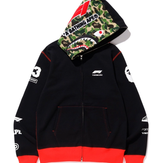 Bape F1 Bape Shark full zip hoodie Black