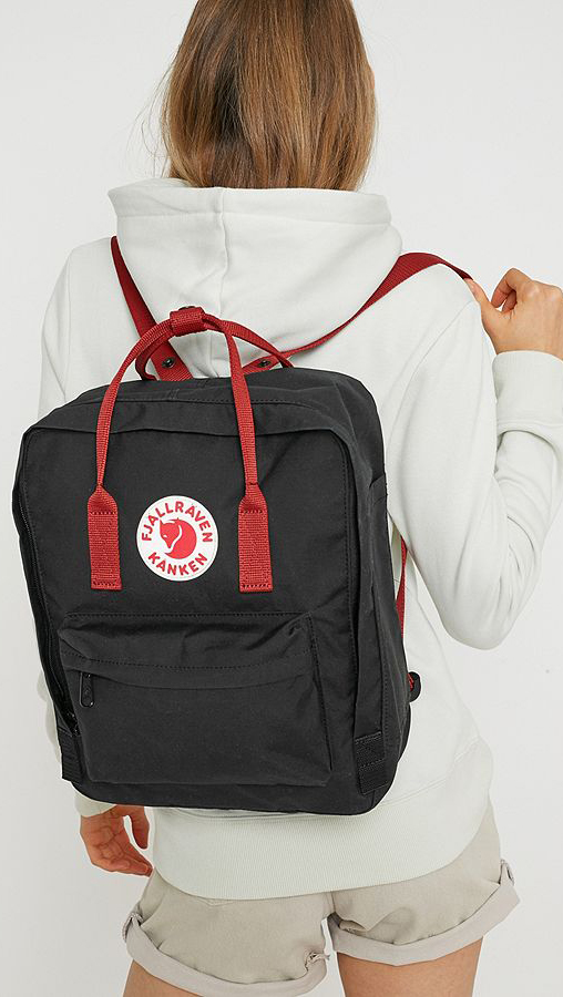 Fjallraven Kanken black ox red backpack discount 50% Offer!