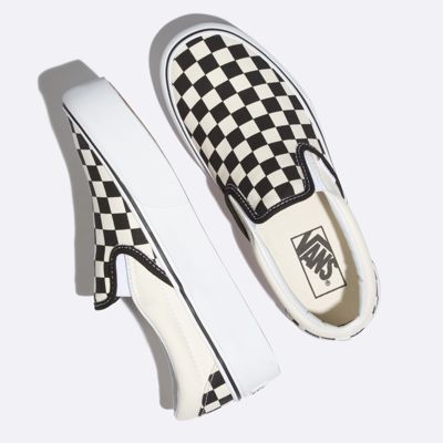 Vans Women Shoes Slip-On Platform black and white checker/white