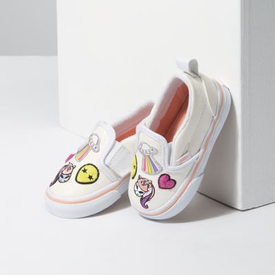 Vans Kids Shoes Toddler Unicorn Alien Slip-On V Glitter/True White