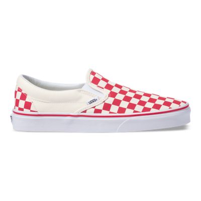 Vans Women Shoes Primary Check Slip-On Racing Red/Off White