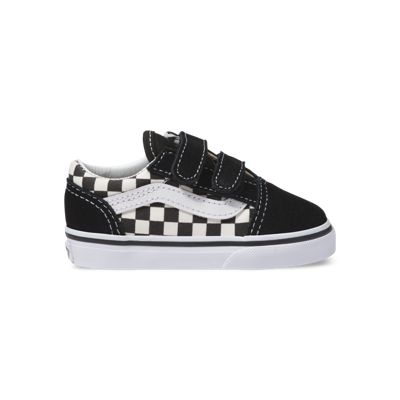 Vans Kids Shoes Toddler Primary Check Old Skool V Black/White