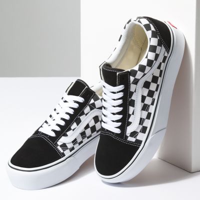 Vans Women Shoes Checkerboard Old Skool Platform black/true white