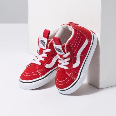 Vans Kids Shoes Toddler Sk8-Hi Zip Racing Red/True White