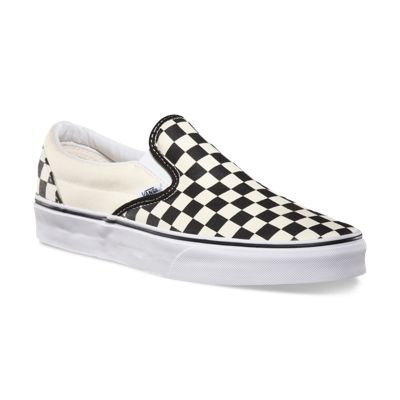 Vans Women Shoes Checkerboard Slip-On Black/Off White