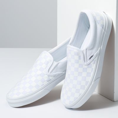 Vans Women Shoes Checkerboard Slip-On True White/True White