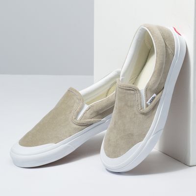 Vans Women Shoes Velvet Slip-On TC Gray/True White