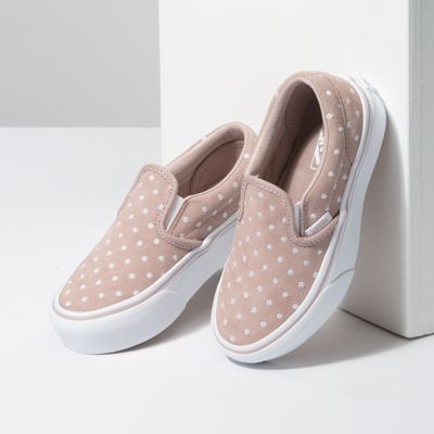 Vans Kids Shoes Kids Suede Polka Dot Slip-On Platform Shadow Gray/True White