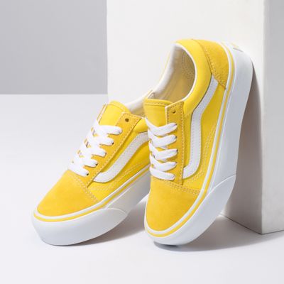 Vans Kids Shoes Kids Old Skool Platform Vibrant Yellow/True White