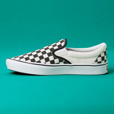 Vans Men Shoes ComfyCush Checkerboard Slip-On Black/Off White