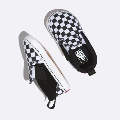 Vans Kids Shoes Infant Checker Slip-On V Crib black/true white